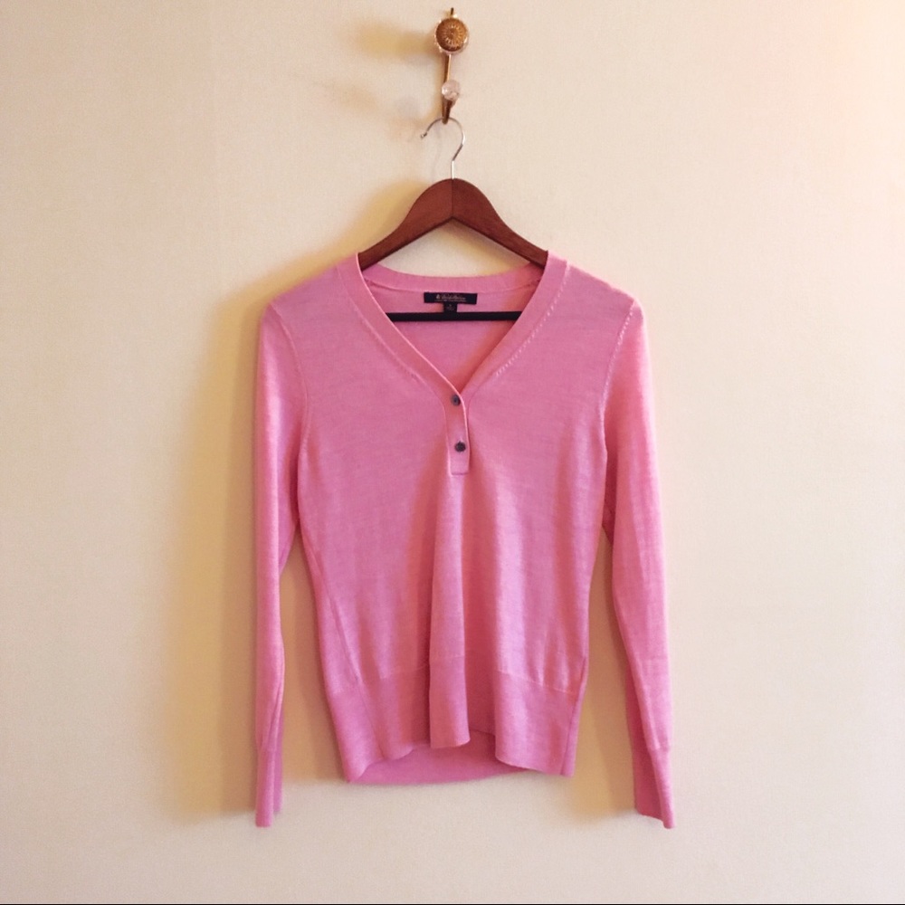 Brooks Brothers Merino Wool Pink Pullover Sweater